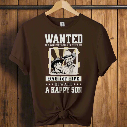 Gildan t-shirts Dad T-shirts with father and son design and typography  retro-style t-shirt. for unisex with the color of Dark_chocolate