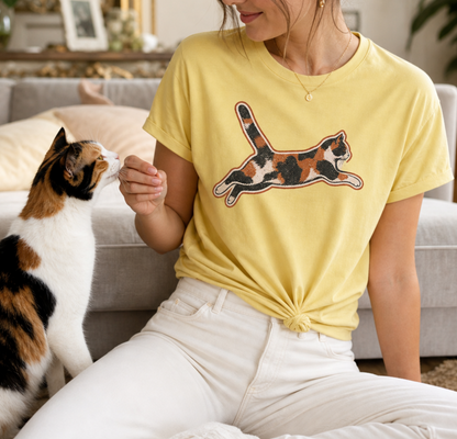 Calico Chaos Agent Cat T-shirt