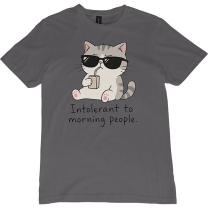 Intolerant To Morning People Cat T-Shirt