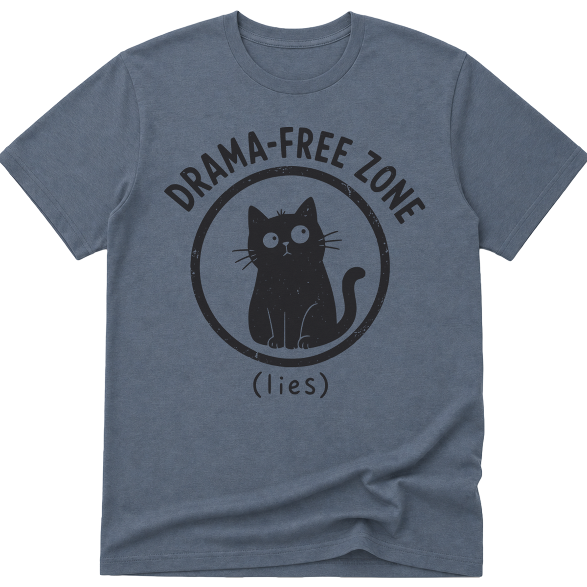 Drama Free Zone Lies Cat T-Shirt