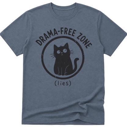 Drama Free Zone Lies Cat T-Shirt