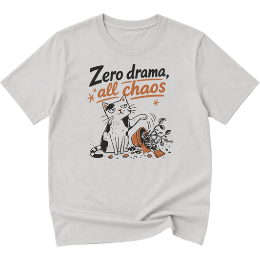 Zero Drama All Chaos Cat T-Shirt