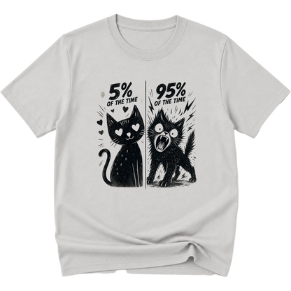 5% / 95% Cat's Two Sides Split Personality T-Shirt
