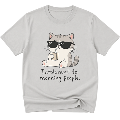 Intolerant To Morning People Cat T-Shirt