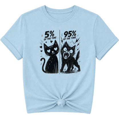 5% / 95% Cat's Two Sides Split Personality T-Shirt