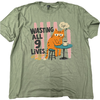 Wasting All 9 Lives Cat T-Shirt