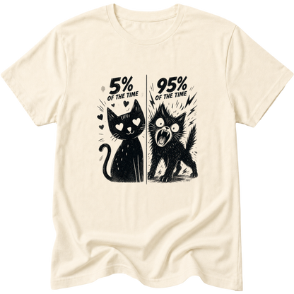 5% / 95% Cat's Two Sides Split Personality T-Shirt