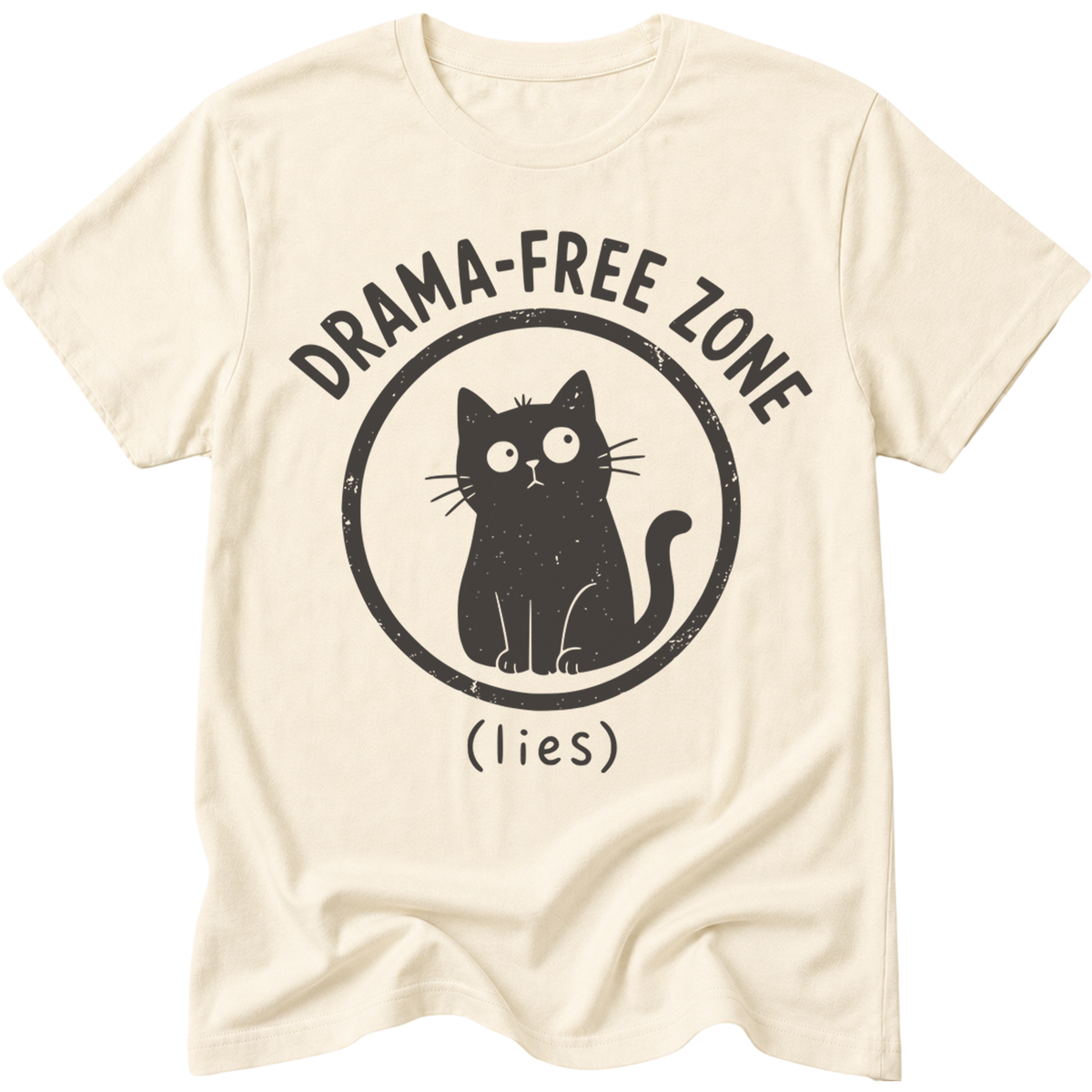 Drama Free Zone Lies Cat T-Shirt