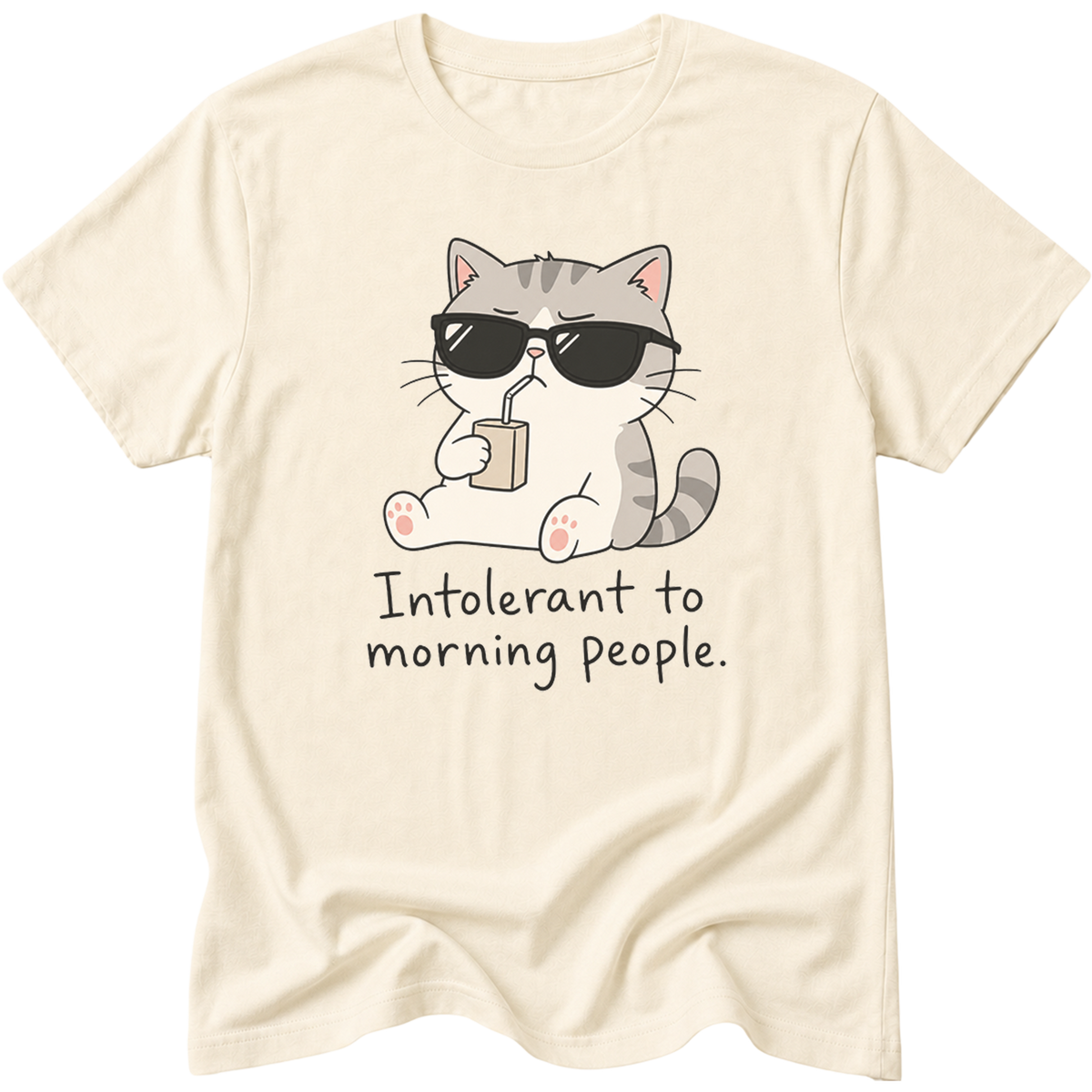Intolerant To Morning People Cat T-Shirt