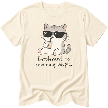 Intolerant To Morning People Cat T-Shirt