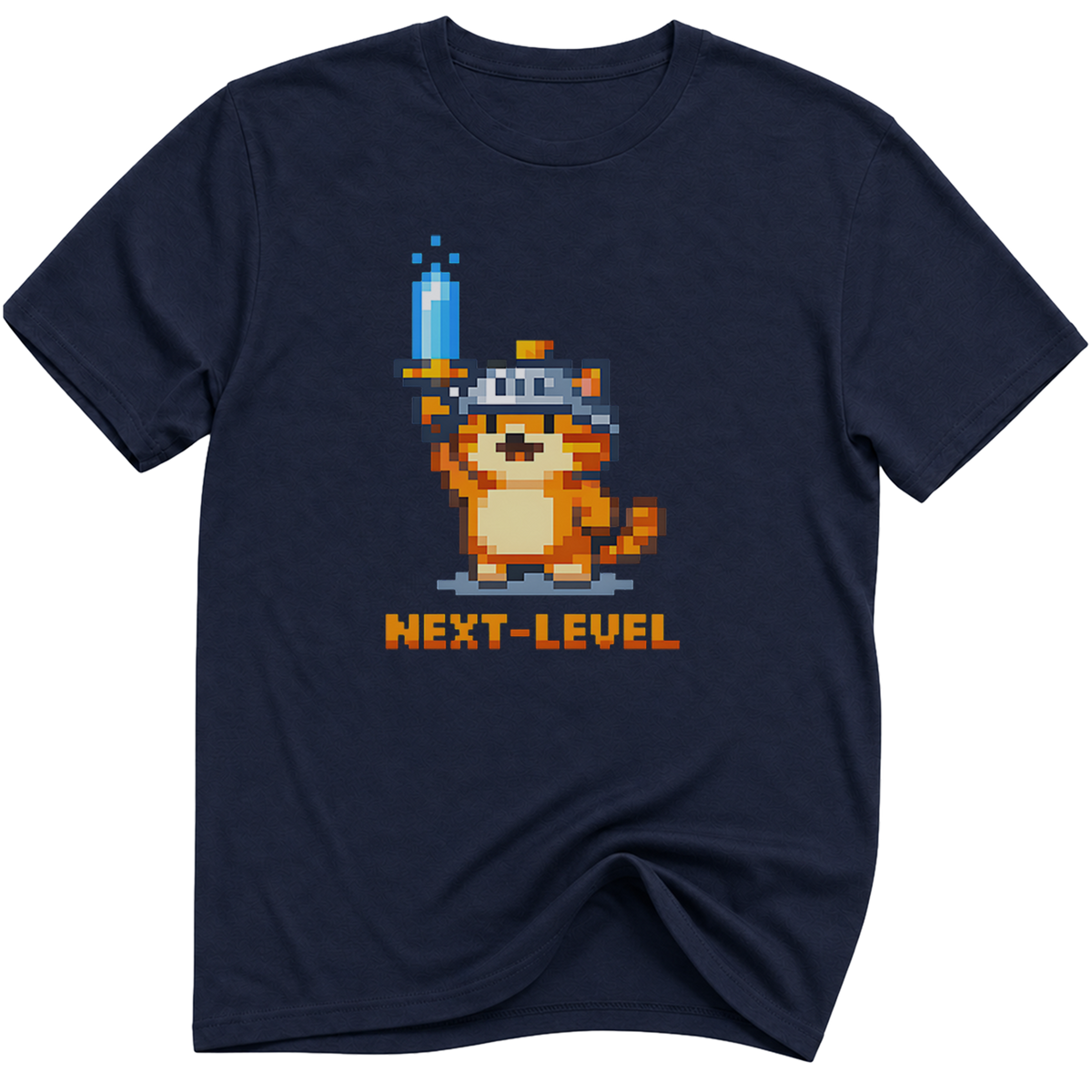 Next-Level Pixel Knight Cat T-Shirts
