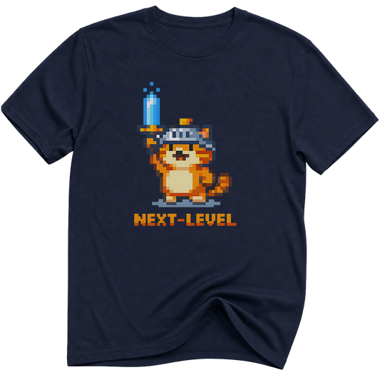 Next-Level Pixel Knight Cat T-Shirts