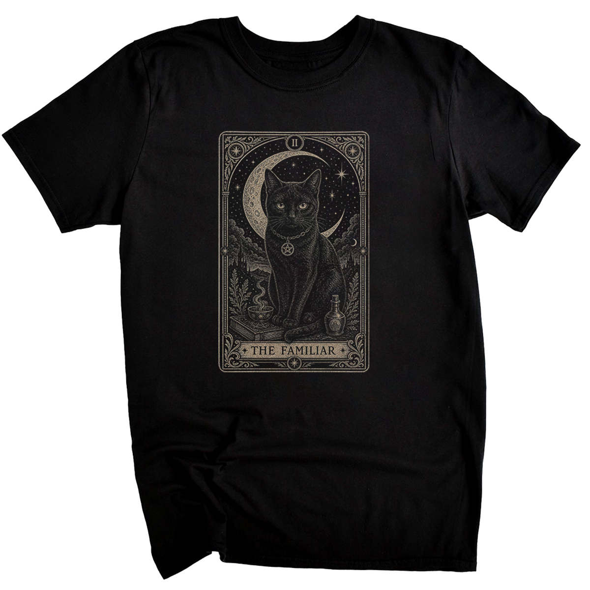The Familiar Black Cat Tarot T-shirt