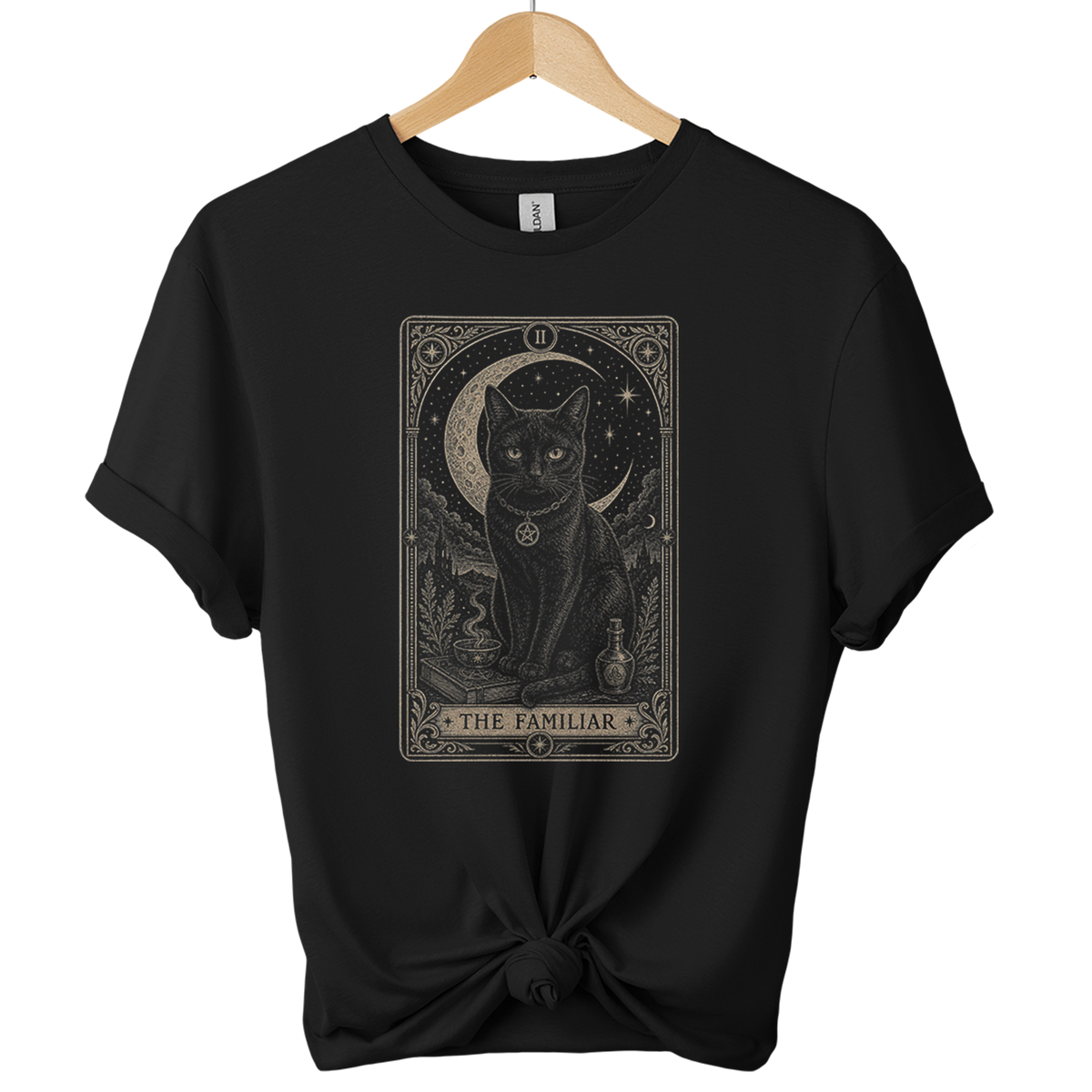 The Familiar Black Cat Tarot T-shirt
