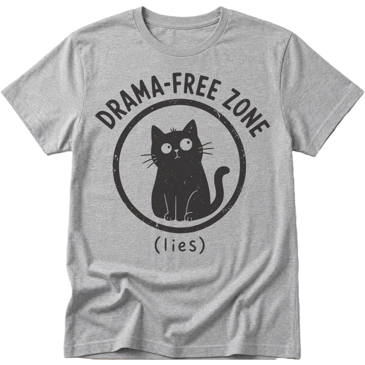 Drama Free Zone Lies Cat T-Shirt