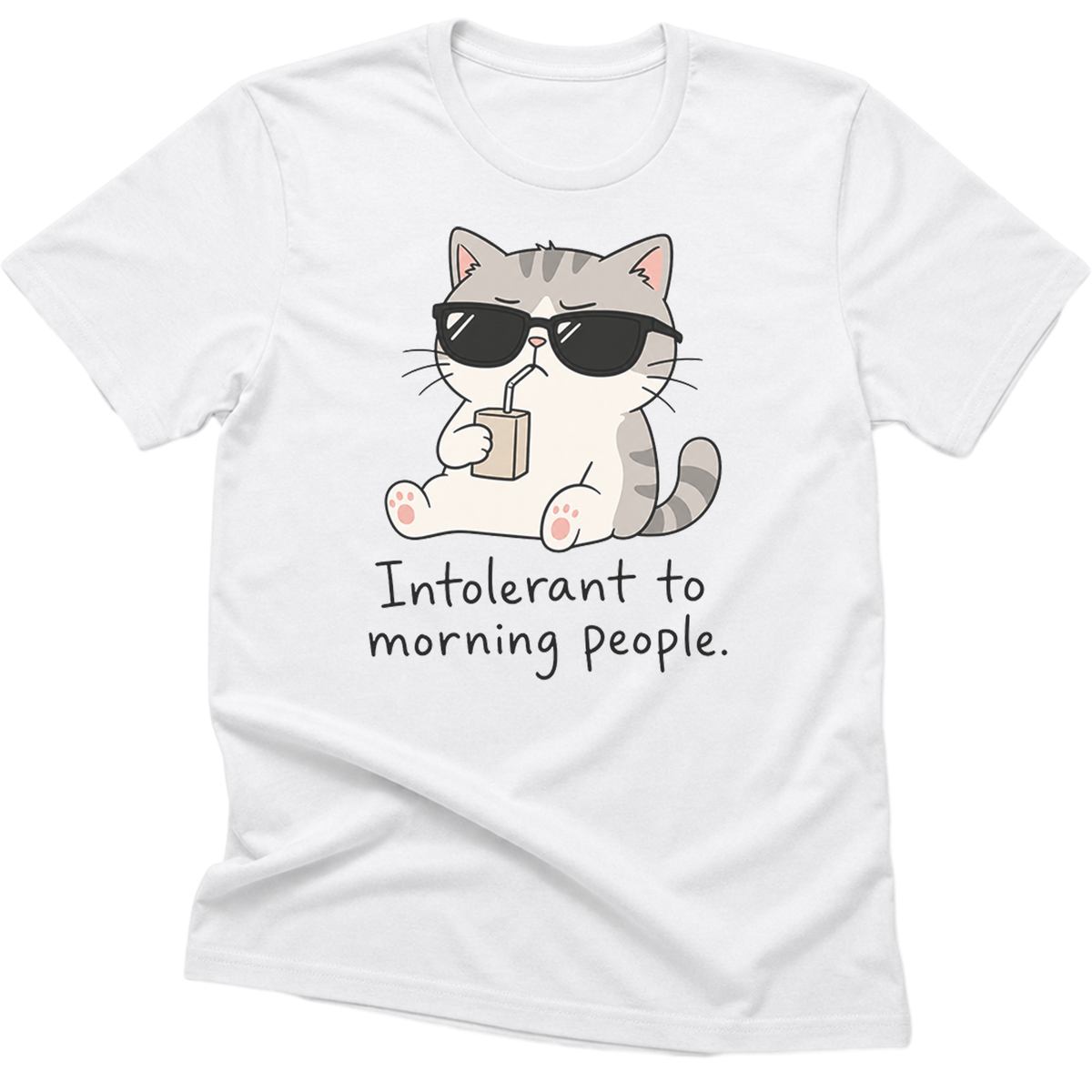 Intolerant To Morning People Cat T-Shirt