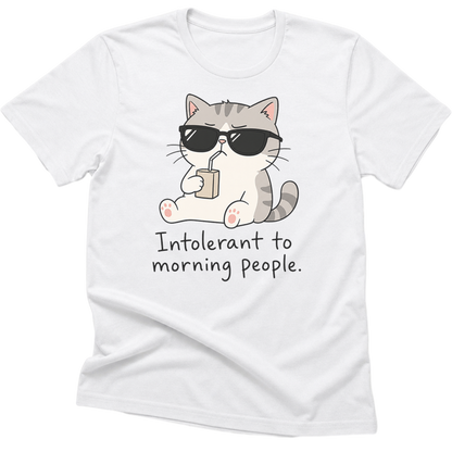 Intolerant To Morning People Cat T-Shirt